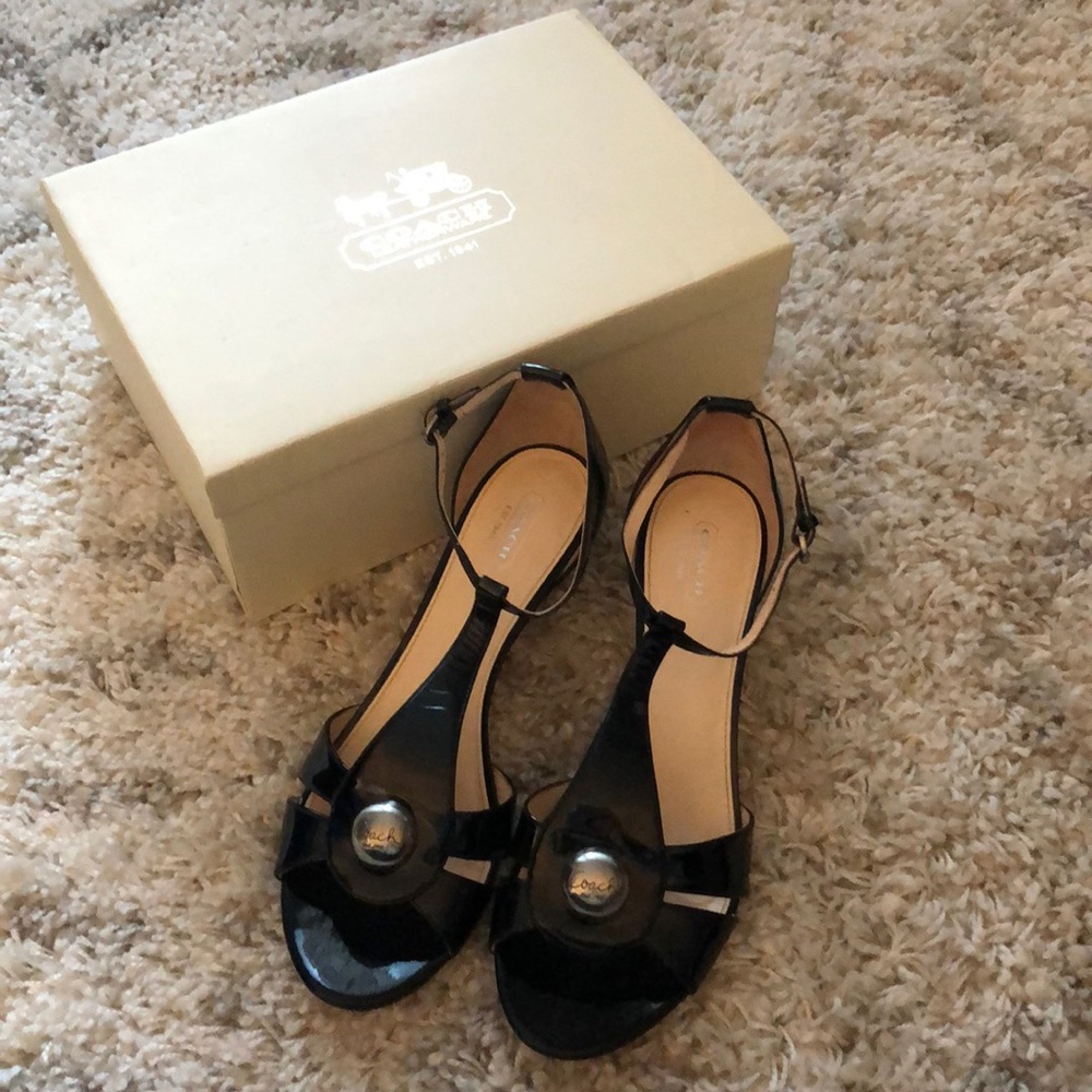 Coach patent leather heel